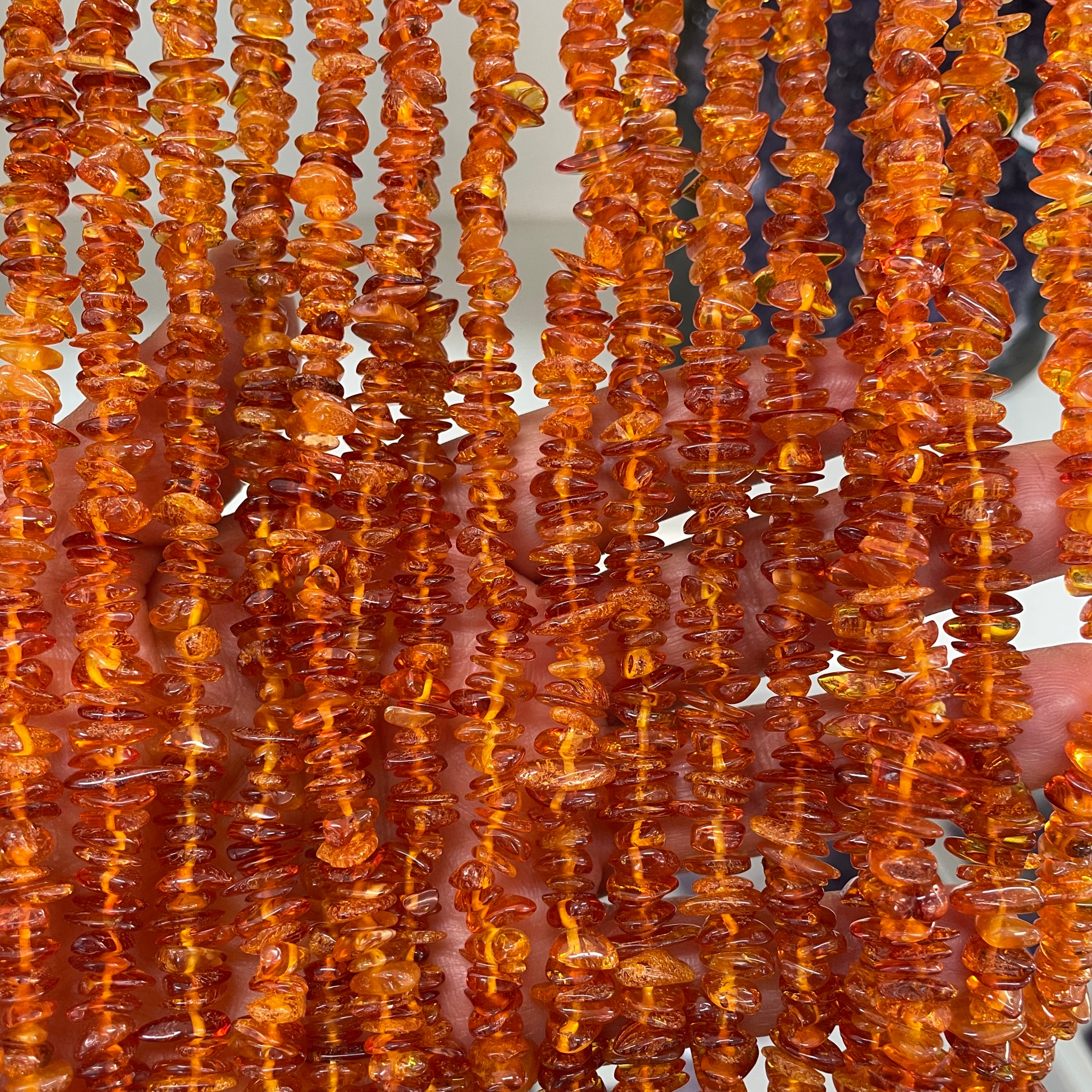 Amber Chip Necklace - Short Amber Chip Necklace - Short